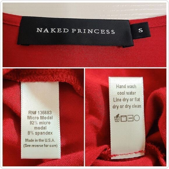 Naked Princess cowl neck mini sleep dress with thumbhole S - Picture 10 of 10